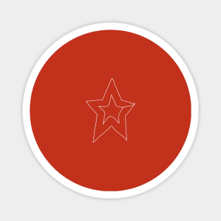 Small White Star Minimal Line Art Magnet